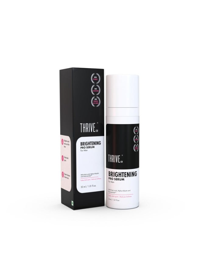 ThriveCo Brightening Pro Serum for Men | Kojic acid, Vitamin C & Diacnemide™ | Skin Brightening, Acne Control & Boosts Hydration | Fades dark spots & Reducess Dullness | For All Skin Types | 30ml - Image 1